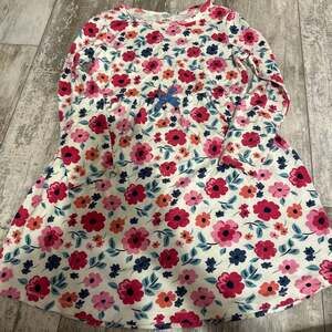 Touched by Nature Dress Size 12Y White Pink Floral Organic Cotton Long Sleeve